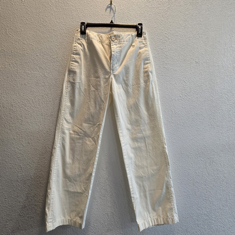 J.Crew Womens White Chino Pants Size 24 Straight‎ Leg Cotton Casual Preppy